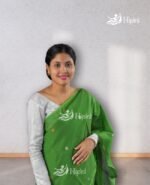 handmade green mekhela sador