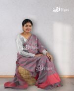 model wearing mix cotton mekhela sador