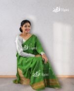 handmade green mekhela sador