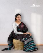 Model wearing handmade(handloom) nuni cotton mekhela sador