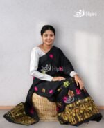 black mixed cotton mekhela sador