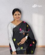 black mixed cotton mekhela sador